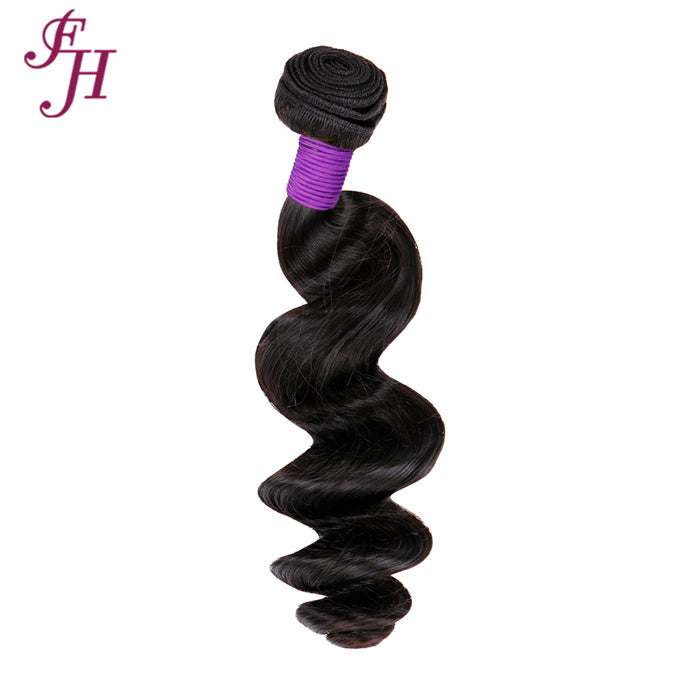 FH one piece 100% virgin human hair extensions loose wave hair bundle