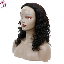 FH cuticle aligned human hair wig loose wave 4x4 transparent lace closure wig