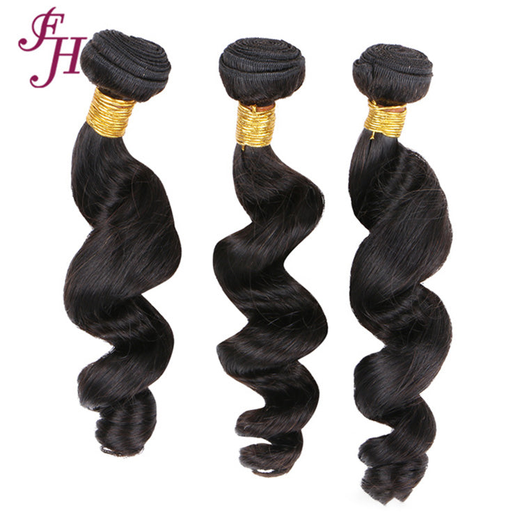 FH one piece cuticle aligned raw indian human hair loose wave hair bundles