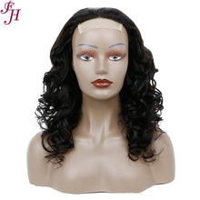 FH cuticle aligned human hair wig loose wave 4x4 transparent lace closure wig