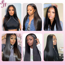 Load image into Gallery viewer, FH natural black hand-tied weft 4 pieces human hair extensions in stock