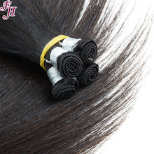 Load image into Gallery viewer, FH natural black hand-tied weft 4 pieces human hair extensions in stock