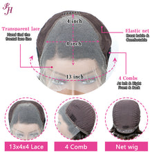 FH beautiful black short hair lace frontal human hair wig