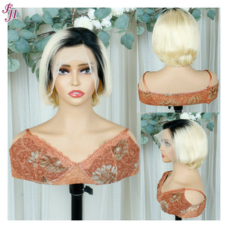 FH 1B&613 short hair lace frontal wig human hair wig