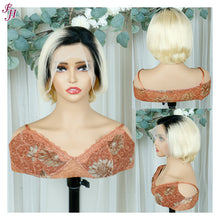 FH 1B&613 short hair lace frontal wig human hair wig