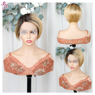 FH wholesale ombre color 1B&27 short hair human hair wig