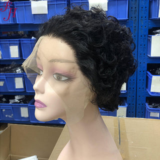 【Nikita】FH Q14389 short curly 13x1 lace frontal pixie cut wig