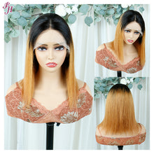FH ombre black 1B&27 short bob lace wig human hair wig