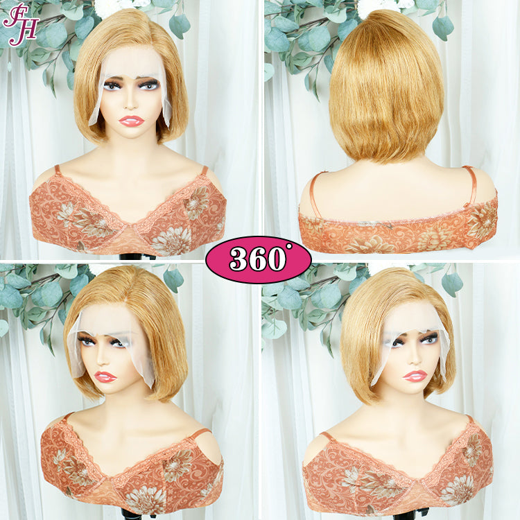 FH Q15901 beautiful 13x4 lace frontal human hair short hair wig