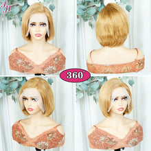 FH Q15901 beautiful 13x4 lace frontal human hair short hair wig