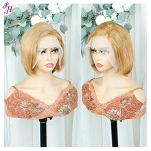 FH Q15901 beautiful 13x4 lace frontal human hair short hair wig