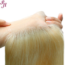 Load image into Gallery viewer, FH 613 blonde raw human hair 4x4 straight lace closure