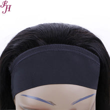 Load image into Gallery viewer, FH no lace glueness human hair wig natural black straight headband wig