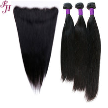 Load image into Gallery viewer, FH three straight human hair bundles with one 13x4 lace frontal