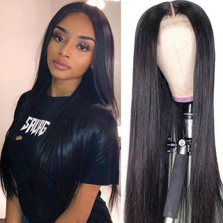 【Nikita】FHTK real human hair 4x4 straight lace closure wig