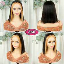 Load image into Gallery viewer, FH straight lace frontal 1B&amp;30 bob wig human hair wig