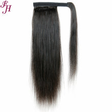 Load image into Gallery viewer, FH 100% virgin human hair black straight velcro ponytail