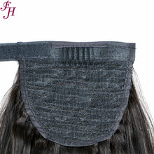 Load image into Gallery viewer, FH 100% virgin human hair black straight velcro ponytail