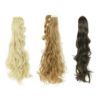 FH wholesale different colors wavy velcro synthetic ponytail