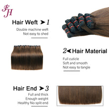 FH double weft 100% human hair weaving raw virgin hair bundle